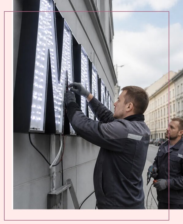 Изготовление и монтаж светодиодных LED вывесок в Железногорске