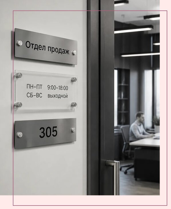 Офисные таблички на дверь в Железногорске по цене от 5008 р. | Аванза-Жлк